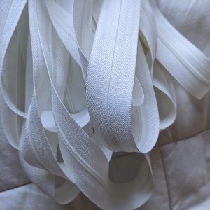 White Nylon Zipper Tape - 13 1/2 yds